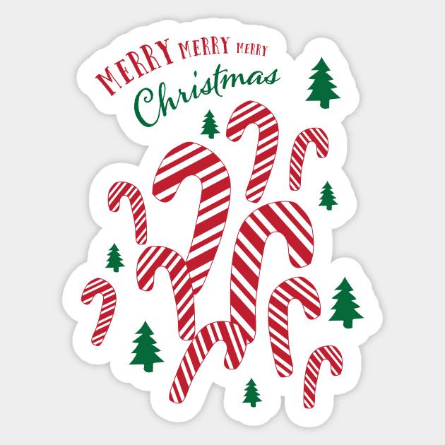 No Bows Please! Candy Cane Merry Xmas! Sticker by kristinbell